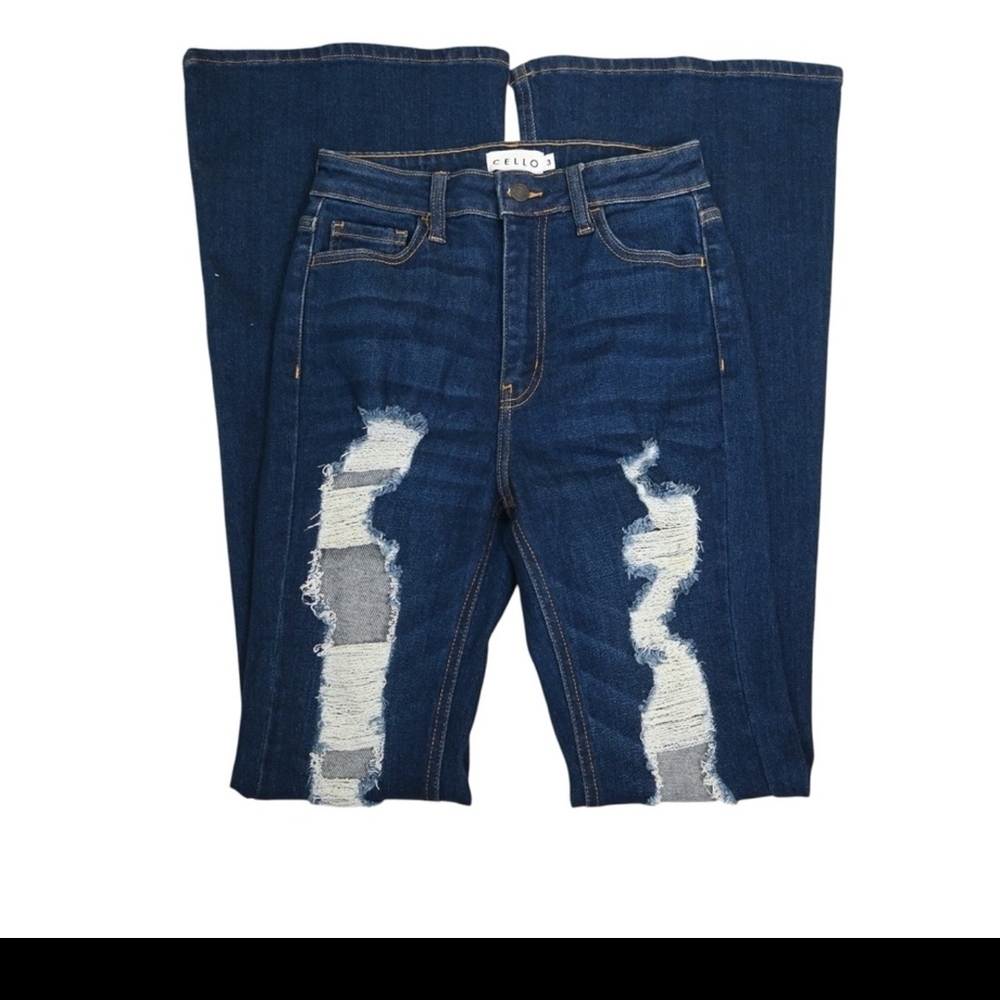 Cello Women's Flare Jeans - Dark Blue - Picture 6 of 7